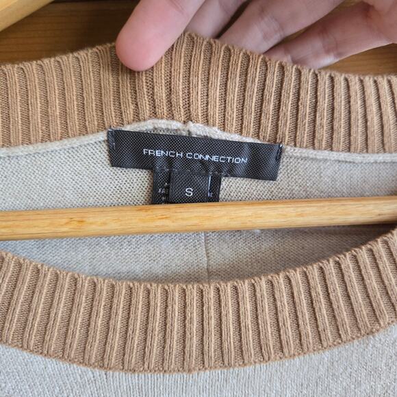 French Connection Long Sleeve Soft Sweater Dress Collared Cuffed Round Hem Small - Picture 4 of 4